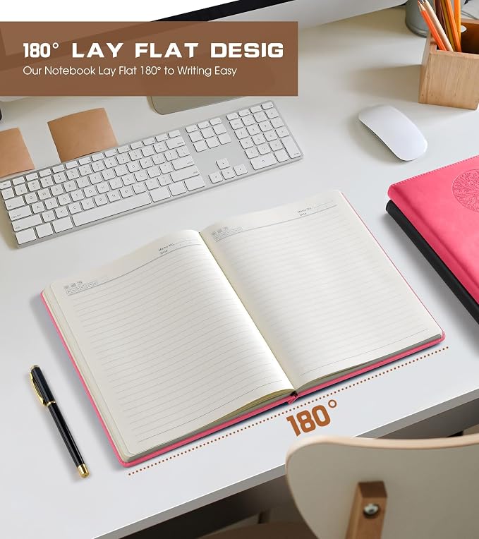 Biuwory Lined Journal Notebook for Women Men, 256 Pages A4 Large Hardcover - Image 6