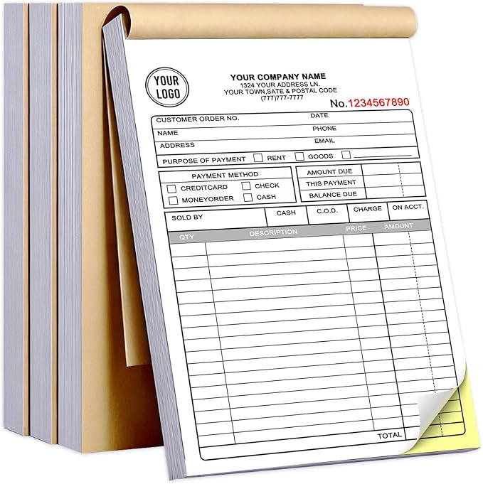 Custom 5.5" x 8.5" Invoice Book by Unknown