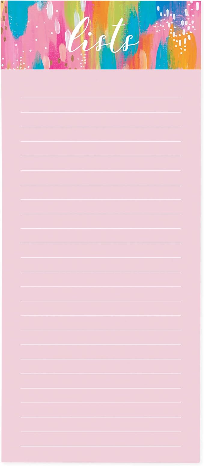 Graphique Magnetic Notepad, Brush Strokes – 100 Sheets, 4” x 9.25” x .5” – by GraphiquedeFrance