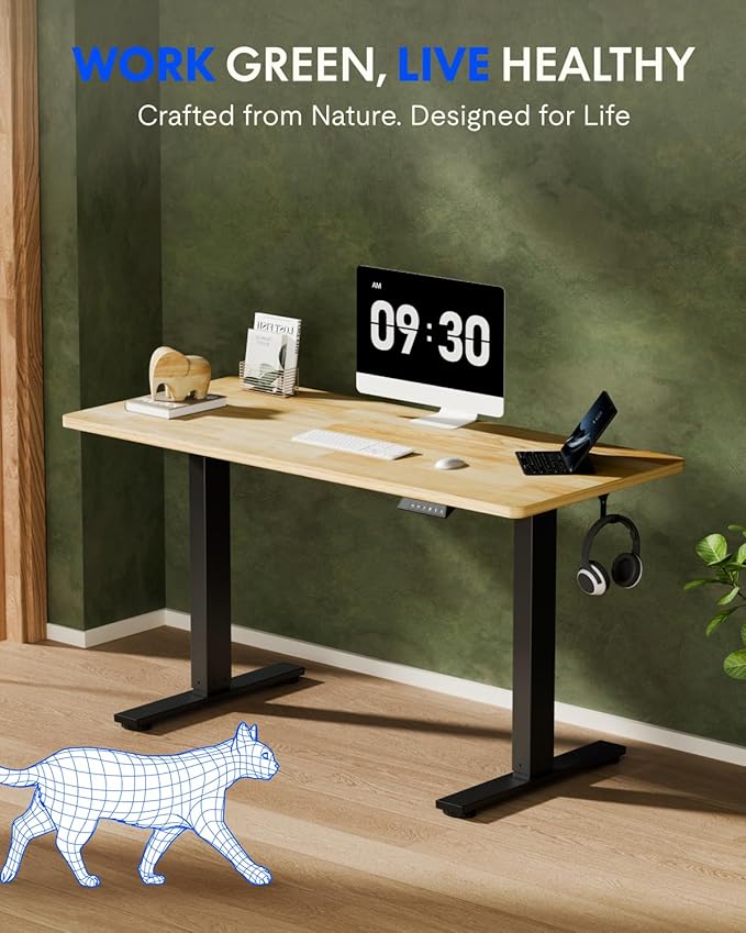 FLEXISPOT EN1 One-Piece Solid Wooden Standing Desk 48 x 24 Inches Height - Image 2