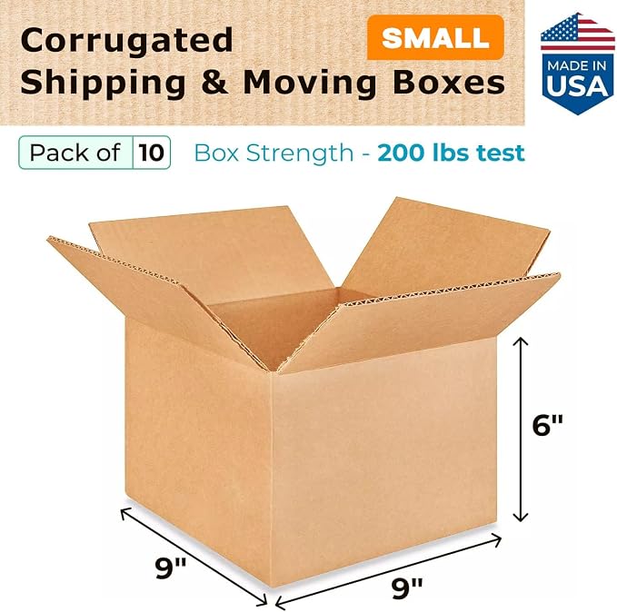 Small Moving & Shipping Boxes 9x9x6 inches - Image 2