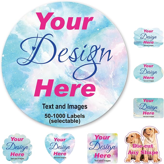 50-1000 Custom Stickers for Business Logo-Customized Personalized Labels by Unknown