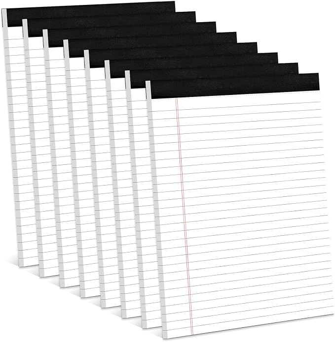 8 Pack White Legal Pads 8.5 x 11 Wide Ruled Note Pads 8.5 x 11" Legal Ruled by Aidunmis