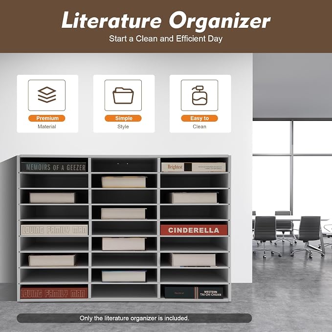 27 Slots Mail Sorters for Office, PVC Literature Organizer - Image 4
