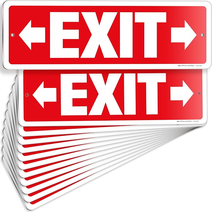 iSYFIX Exit Signs 12 Pack 12x4 Inch by iSYFIXPREMIUMSIGNS