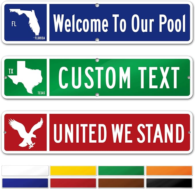 Custom Street Sign, Address Sign, 8 Colors, Reflective Option, Mounting Options by MySignCenter