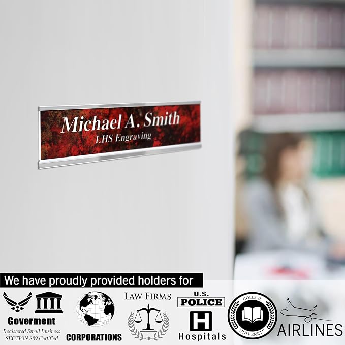 Engraved Name Plates for Door Sign Personalized Burlwood Plastic Plaque - Image 4
