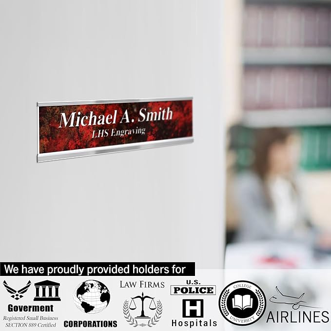 Door Name Plate Personalized for Office Yellow Plastic Name Plate Black Letters - Image 4