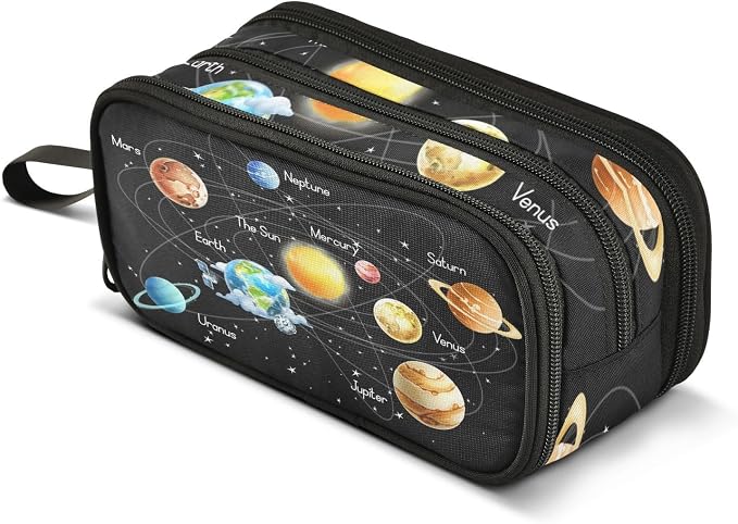 BOENLE Solar System Space Planets Pencil Case Box Boys Girls Large Pencil Pouch by BOENLE-WELCOMEYOURCOMING