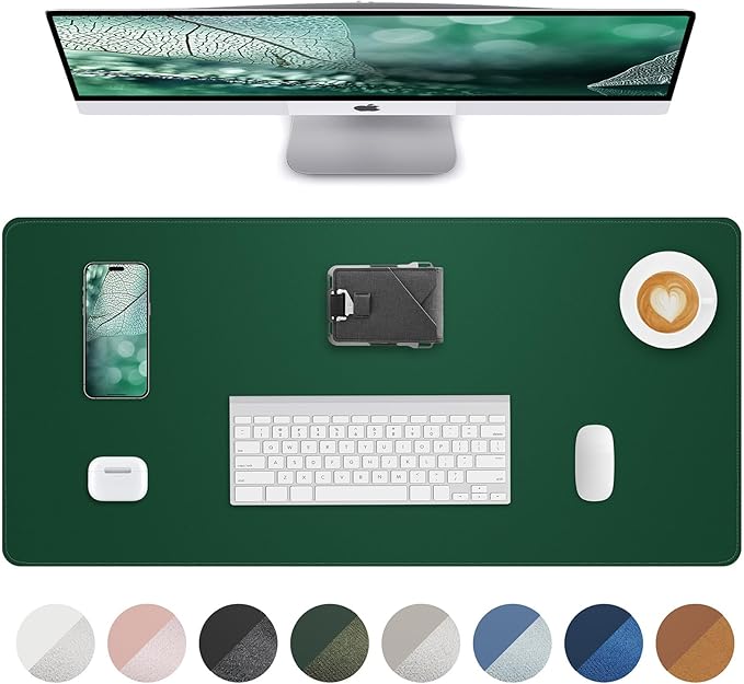 Leather Desk Pad Protector, Mouse Pad, Office Desk Mat, Non-Slip PU Leather by AFIING