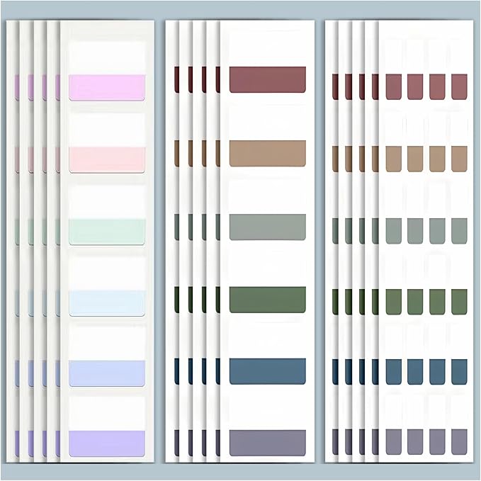 ELII 480 Pcs Morandi Tabs 2 Inch Sticky Index Tabs, Book Tabs Writable and by OfficeArtCraftsProducts