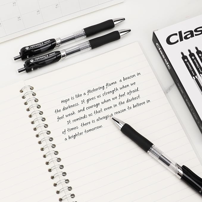 Lekreo Classic Retractable Gel Roller Pens, 0.7mm Fine Point - Image 3
