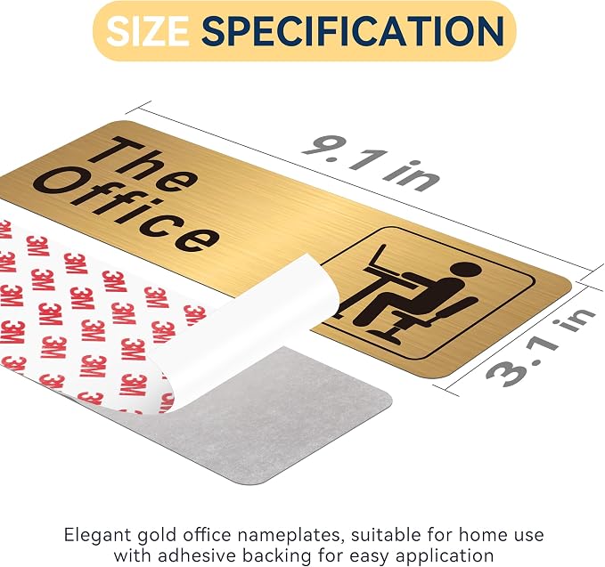 The Office Sign for Home and Business Door，Self-Adhesive Waterproof and - Image 2