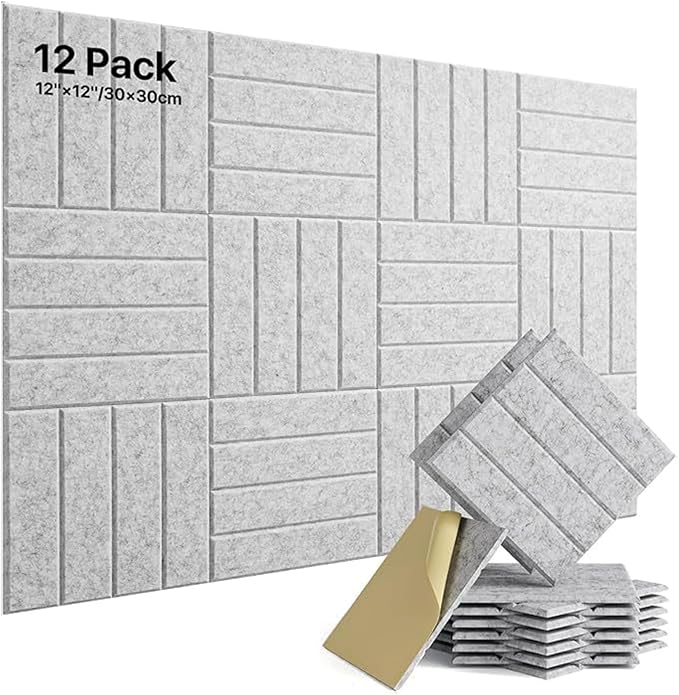 Lunarthos Felt Wall Tiles, 12 Pack 12"x12"x0.4" Cork Borad Tiles by Lunarthos