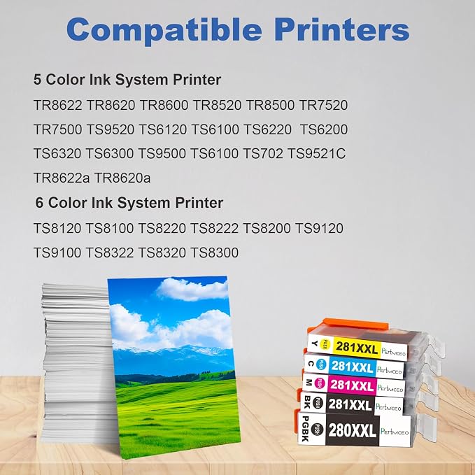 Pertmceo TR8622a PGI-280XXL CLI-281XXL 280 281 Ink Cartridges Replacement - Image 2