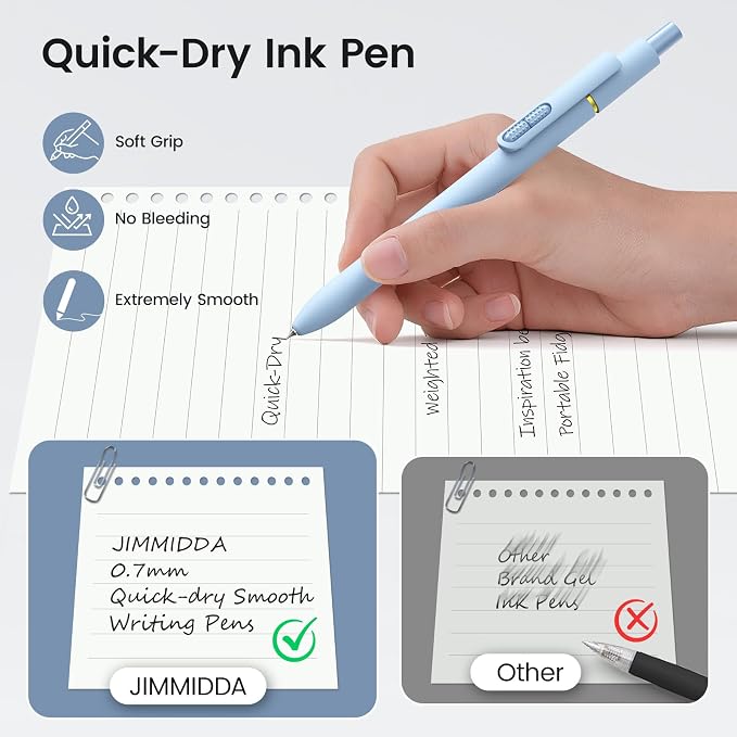 JIMMIDDA 8Pcs Black Gel Pens - Image 4