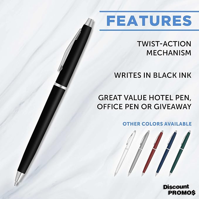 DISCOUNT PROMOS Langham Ballpoint Pens Set of 10, Bulk Pack - Image 2