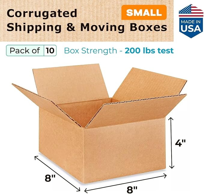 Small Moving & Shipping Boxes 8x8x4 inches - Image 2