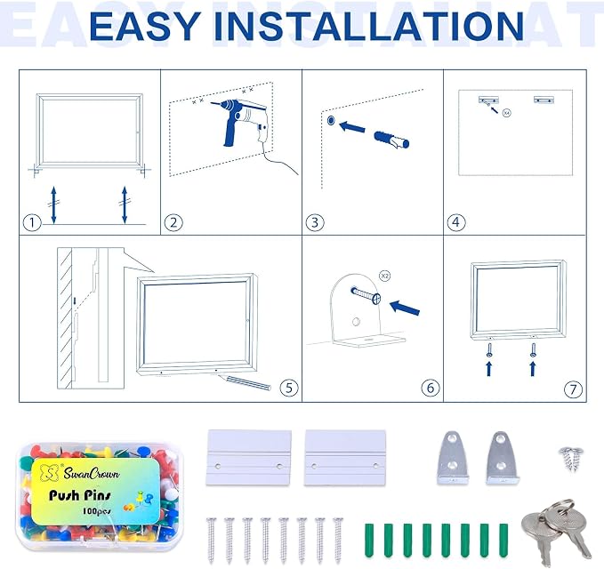 S SWANCROWN Outdoor Bulletin Board Weatherproof 37x28in, Enclosed Bulletin - Image 4