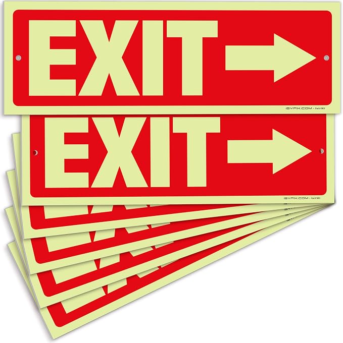 iSYFIX Exit Signs with Directional Right Arrow by iSYFIXPREMIUMSIGNS