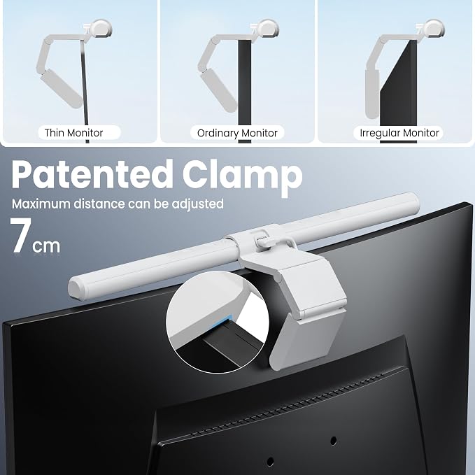 Quntis Monitor Light Bar Pro White, Eye-Care No Glare USB Computer Lamp - Image 8