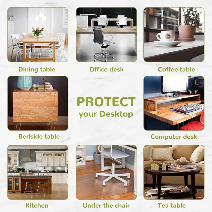 Eisdroma 42 x 56 Inch Clear Table Cover Protector, 1.5mm Plastic Table Cover - Image 6
