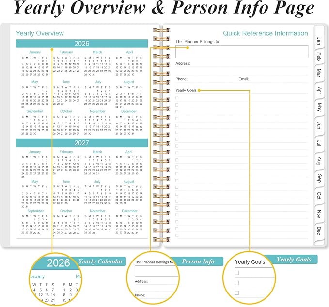 Planner 2026 - A5 Weekly & Monthly Planner Spiral Bound, January 2026 to - Image 5