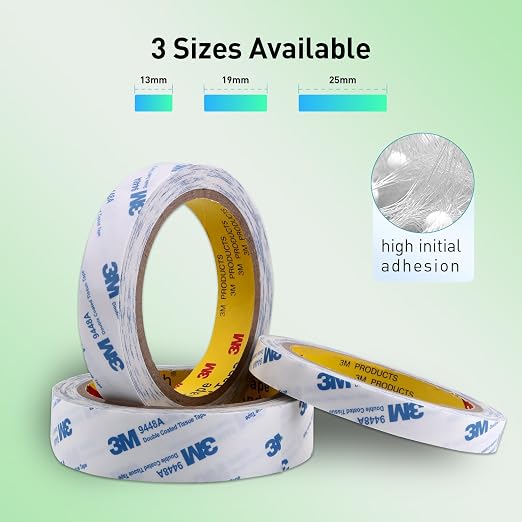 Double Sided Tape 9448A 1" x 33Ft Pack of 2 Made of 3M Super Sticky Adhesive - Image 2