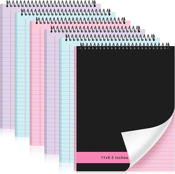 Resurhang 6 Pcs Legal Pad Top Spiral Bound Notebook 70 Sheets Double Sided by Resurhang
