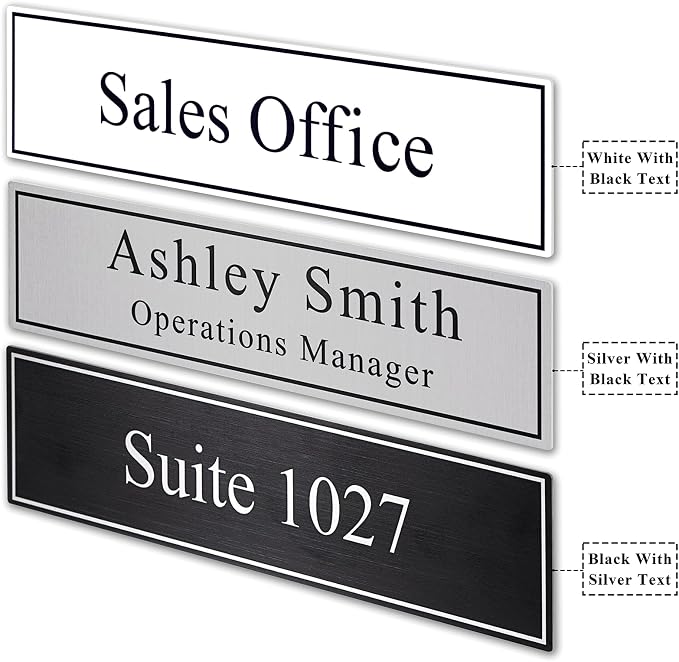 2" x 8" Personalized Office Aluminum Name Plates, Custom Elegant Name Plates - Image 3