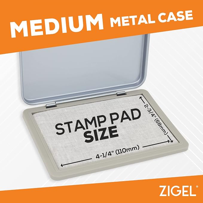 2 Pack Metal Case Stamp Pad Medium Size, Crimson Red Color - Image 5