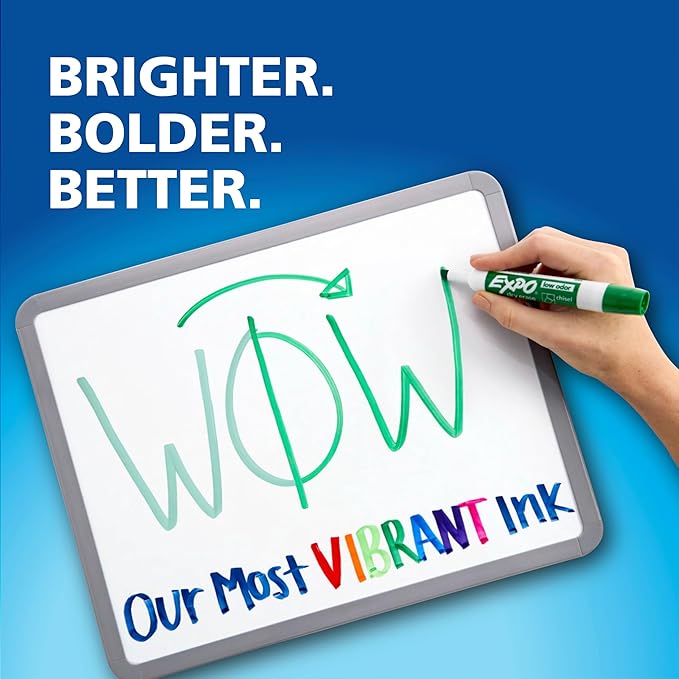 EXPO Dry Erase Markers, Low Odor Ink, Chisel Tip, Essential Supplies - Image 2
