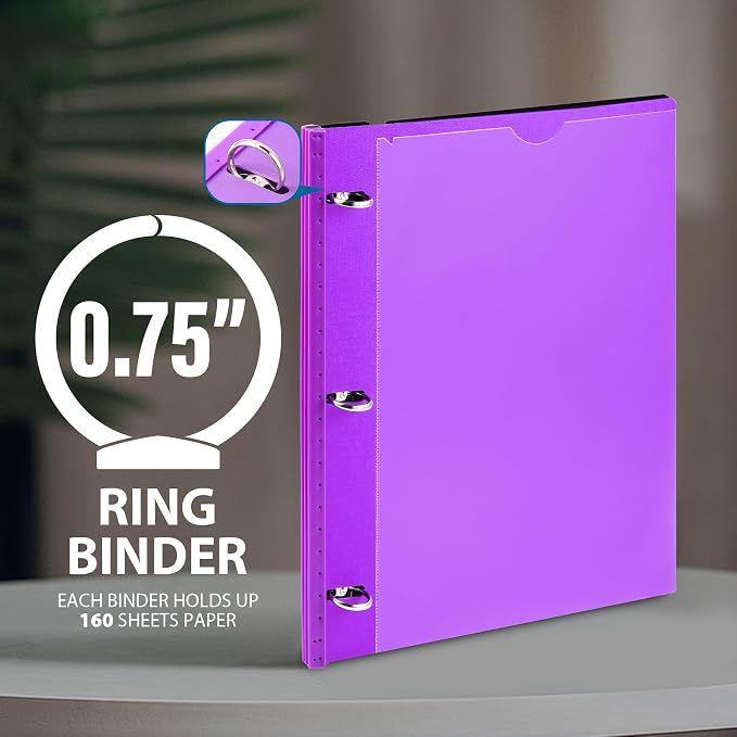 WOT I 12-Pack Telescoping 3 Ring Binder, Expandable Flexible Binder - Image 5