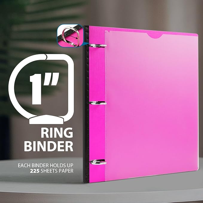 WOT I Telescoping 3 Ring Binder 1 Inch 12-Pack, Flexible Binder - Image 5