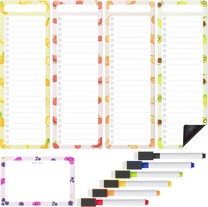Mr. Pen- 4" x 12" Magnetic Dry Erase to Do List Set, 11 Pack, Fruit Style by MrPen