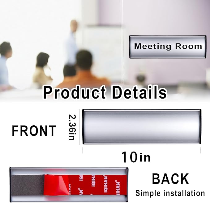 Set of 5 - Nameplate Holder for Wall Mount, 2.36'' x 10'' Curved Office - Image 3