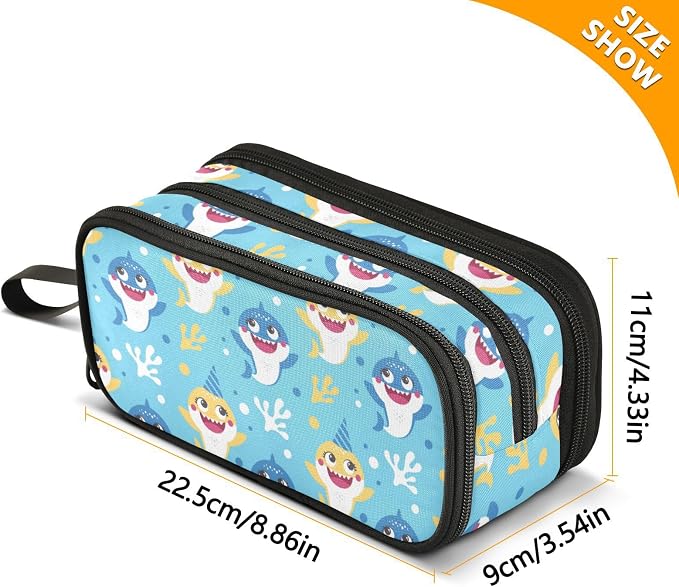 BOENLE Custom Cute Baby Shark Pencil Case Box Boys Girls Personalized Name - Image 4