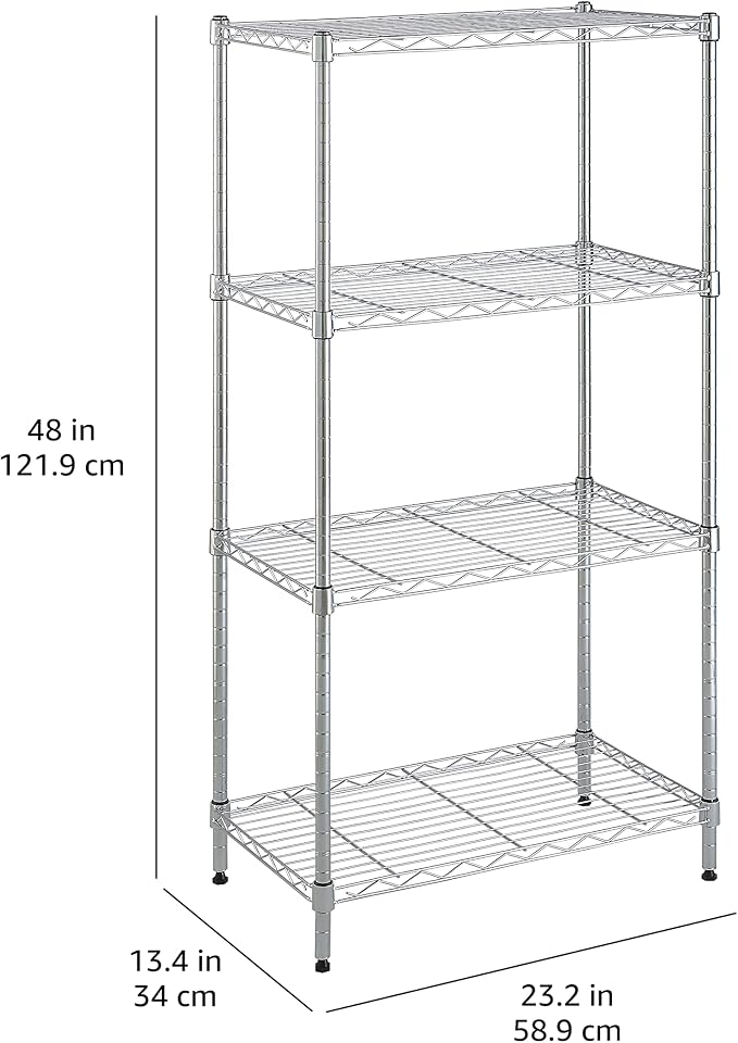 Amazon Basics 4-Shelf Adjustable, Storage Shelving Unit, Steel Organizer Wire - Image 9