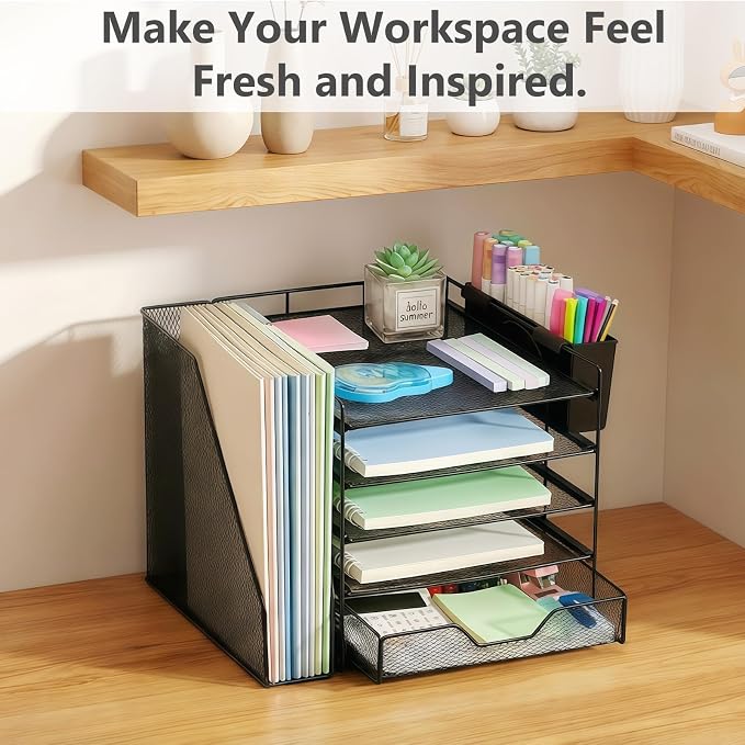 Gugsey Desk Organizer, 5-Tier Paper Letter Tray Organizer - Image 7