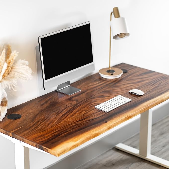 Standing Desk – Walnut Solid Wood Desk, Natural Live Edge, Adjustable Height - Image 2