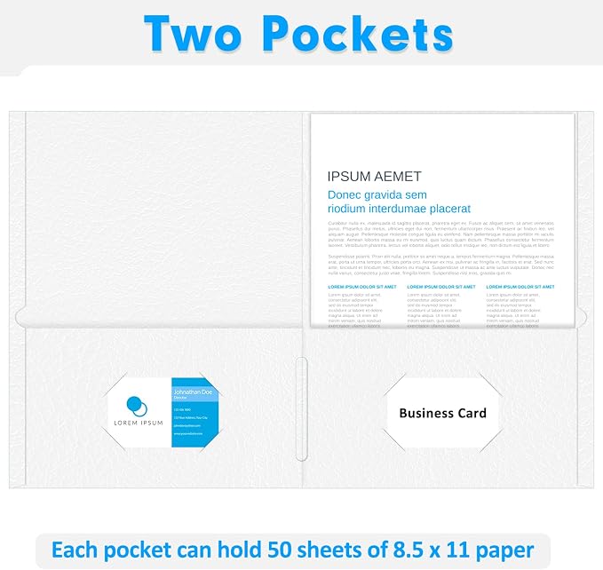 Two Pocket Folders, PANDRI 30 Pack 2 Pocket Folders, Letter Size Paper File - Image 4