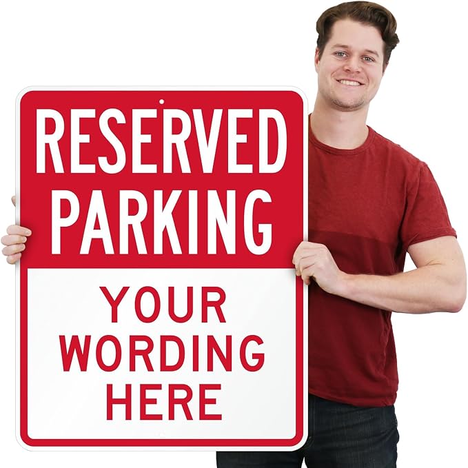 SmartSign 30 x 24 inch Custom “Reserved Parking” Metal Sign - Image 2