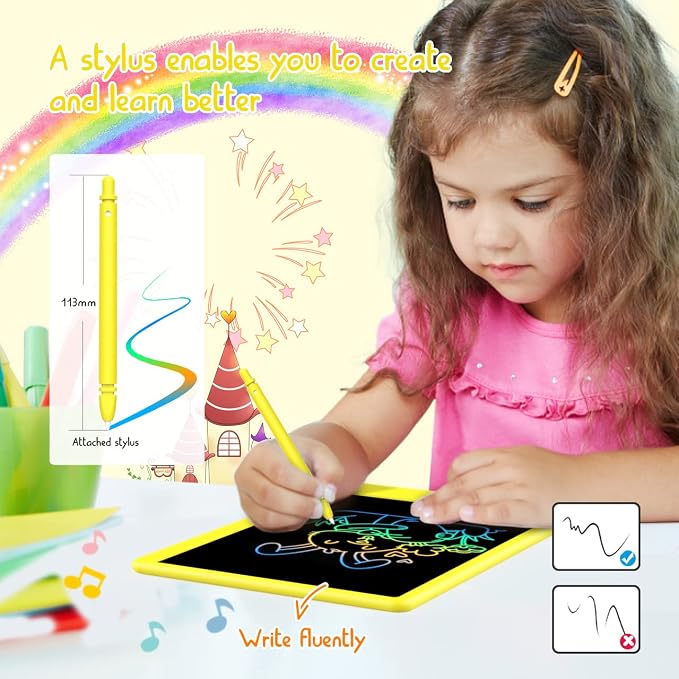 BUKEBU LCD Writing Tablet Doodle Board, 10.5 inch Colorful Drawing Pad - Image 3