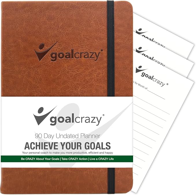 Undated Daily Planner to Achieve Your Goals 2025-2026 by GoalCrazy