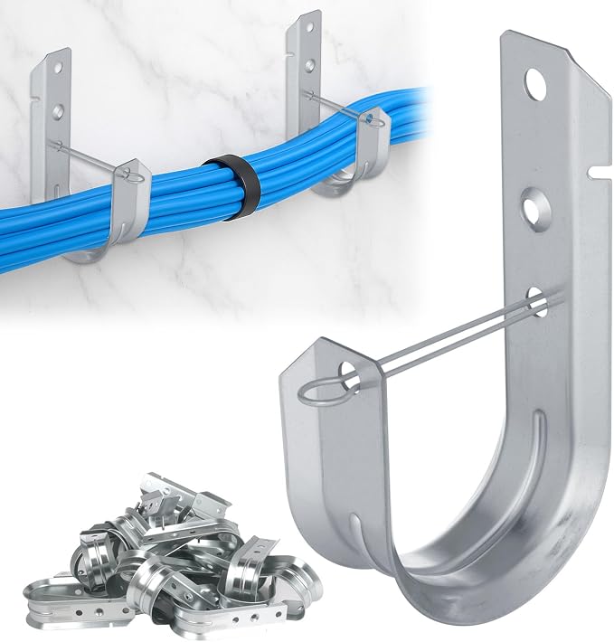 AOKLIT 100 Pcs 2" Galvanized Steel J-Hooks, Heavy Duty Wall Mount Cable Support by AOKLIT