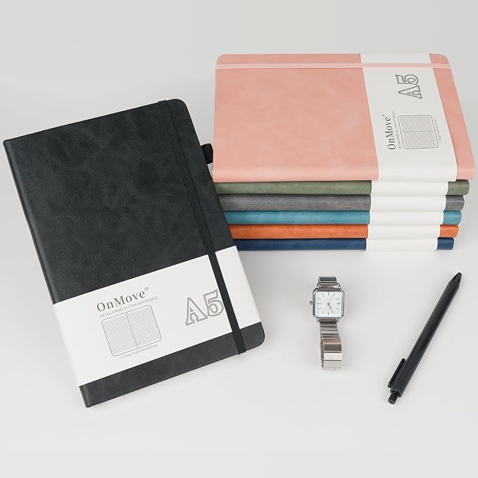 OnMove Notebooks Journal for Women Men 12 Pack Leather Hardcover - Image 6
