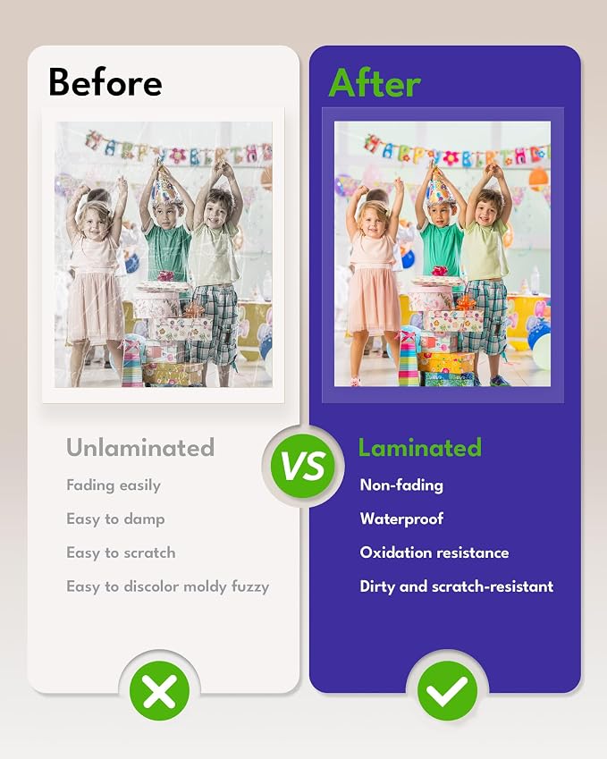 Uinkit 4mil Thicker Self-Adhesive Laminating Sheets, No Heat Needed - Image 3