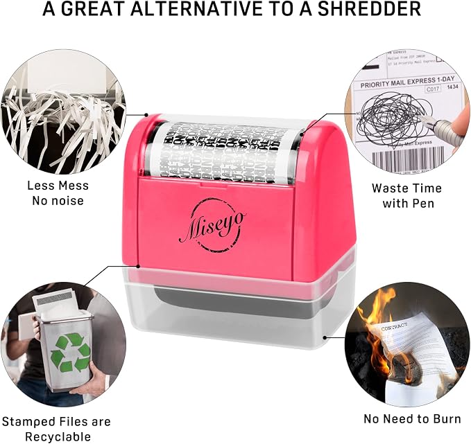 Miseyo Wide Identity Theft Protection Roller Stamp Set - Image 5