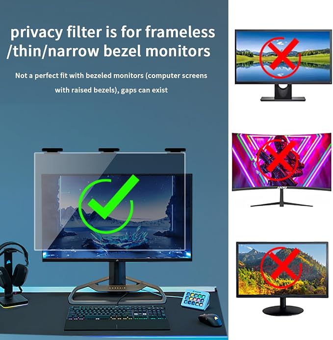 2 Pack Magnetic Hanging Computer Privacy Screen 24 Inch - Image 3