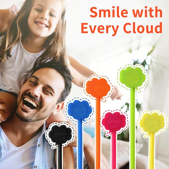 SOOOEC Magnetic Cable Ties, 24 Pack 7.2" Magnetic Cord Organizer Cute Cloud - Image 4